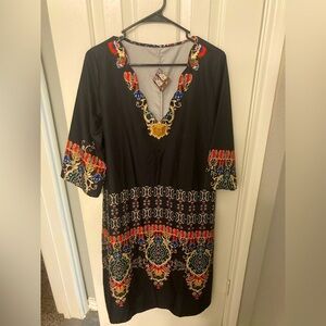 NWT Large Black Western Style Dress